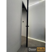 Black Painted Interior Door with Royal Black Anodized Profile – Developer Supply UAE
